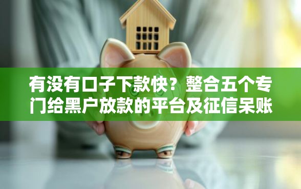 有没有口子下款快？整合五个专门给黑户放款的平台及征信呆账相关