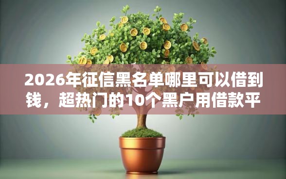 2026年征信黑名单哪里可以借到钱，超热门的10个黑户用借款平台可贷到款推荐