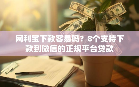 网利宝下款容易吗？8个支持下款到微信的正规平台贷款