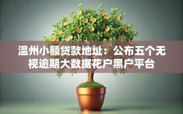 温州小额贷款地址：公布五个无视逾期大数据花户黑户平台