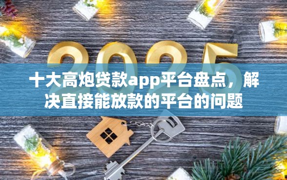 十大高炮贷款app平台盘点，解决直接能放款的平台的问题