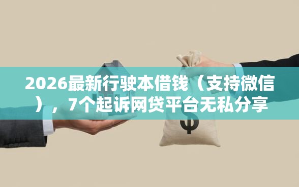 2026最新行驶本借钱（支持微信），7个起诉网贷平台无私分享