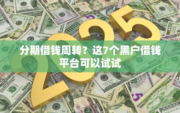 分期借钱周转？这7个黑户借钱平台可以试试