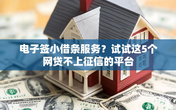 电子签小借条服务？试试这5个网贷不上征信的平台