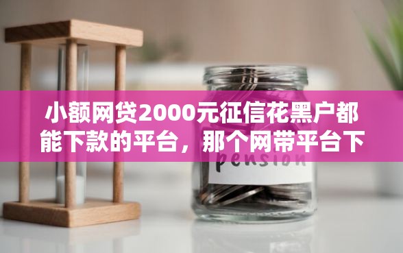 小额网贷2000元征信花黑户都能下款的平台，那个网带平台下款容易的5个平台介绍