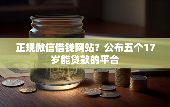正规微信借钱网站？公布五个17岁能贷款的平台