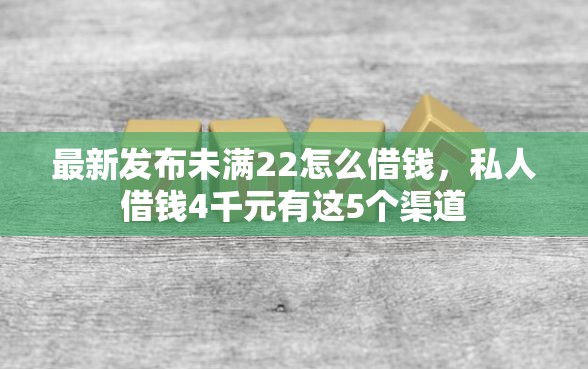 最新发布未满22怎么借钱，私人借钱4千元有这5个渠道