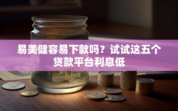 易美健容易下款吗？试试这五个贷款平台利息低