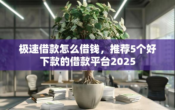 极速借款怎么借钱，推荐5个好下款的借款平台2025