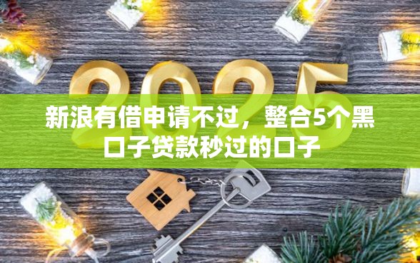 新浪有借申请不过，整合5个黑口子贷款秒过的口子