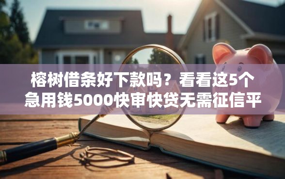 榕树借条好下款吗？看看这5个急用钱5000快审快贷无需征信平台