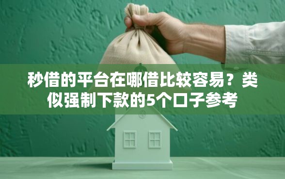 秒借的平台在哪借比较容易？类似强制下款的5个口子参考