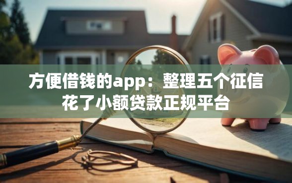 方便借钱的app：整理五个征信花了小额贷款正规平台