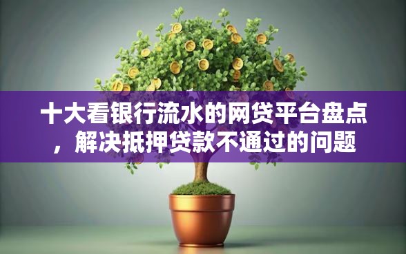 十大看银行流水的网贷平台盘点，解决抵押贷款不通过的问题