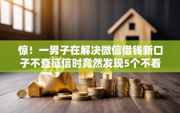 惊！一男子在解决微信借钱新口子不查征信时竟然发现5个不看征信无视黑白百分百下款平台，事后分享了出来