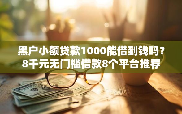 黑户小额贷款1000能借到钱吗？8千元无门槛借款8个平台推荐