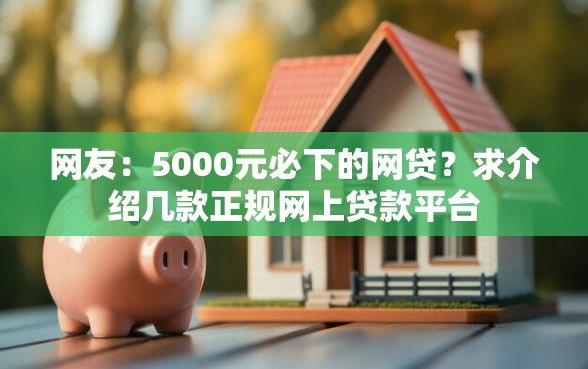网友:5000元必下的网贷?求介绍几款正规网上贷款平台 网友:5000元必下的网贷?求介绍几款正规网上贷款平台