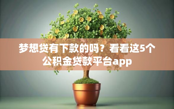 梦想贷有下款的吗？看看这5个公积金贷款平台app