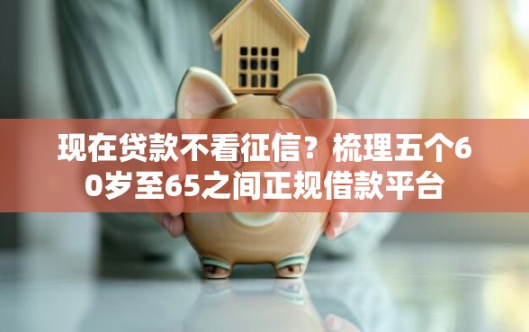 现在贷款不看征信？梳理五个60岁至65之间正规借款平台