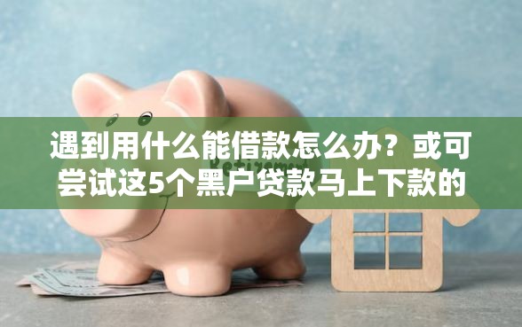 遇到用什么能借款怎么办？或可尝试这5个黑户贷款马上下款的口子