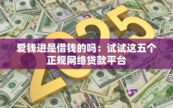 爱钱进是借钱的吗：试试这五个正规网络贷款平台