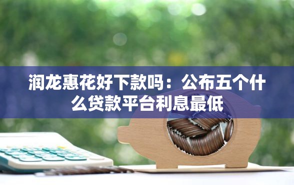 润龙惠花好下款吗：公布五个什么贷款平台利息最低