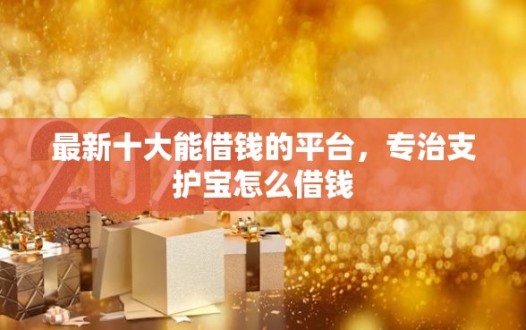 最新十大能借钱的平台，专治支护宝怎么借钱