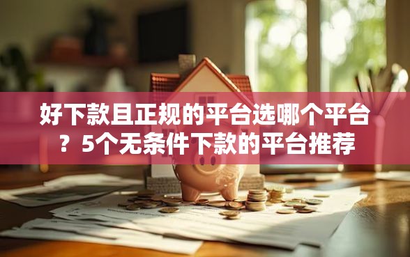 好下款且正规的平台选哪个平台？5个无条件下款的平台推荐