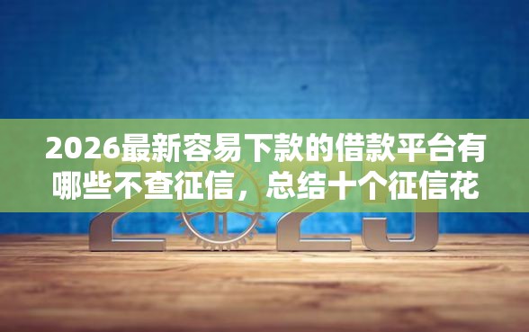 2026最新容易下款的借款平台有哪些不查征信，总结十个征信花了负债过高平台可以贷款！