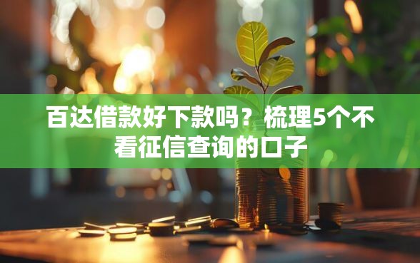 百达借款好下款吗？梳理5个不看征信查询的口子