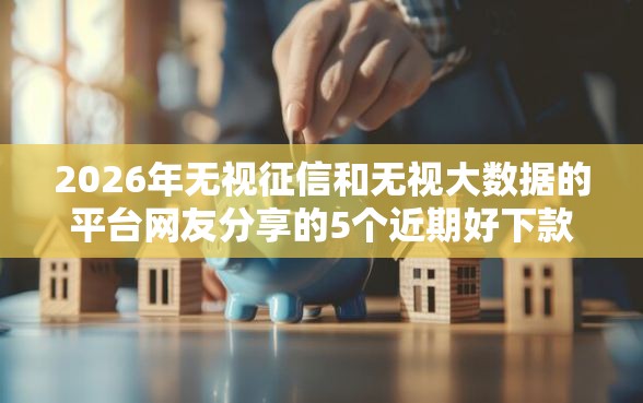 2026年无视征信和无视大数据的平台网友分享的5个近期好下款的平台我觉得不错！
