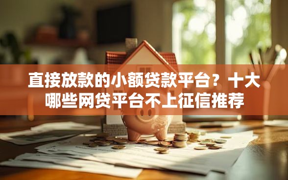 直接放款的小额贷款平台？十大哪些网贷平台不上征信推荐