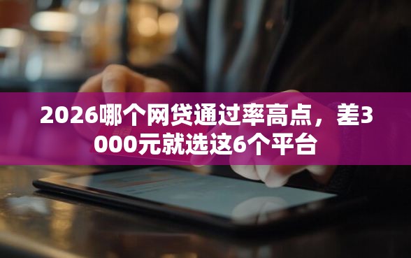 2026哪个网贷通过率高点，差3000元就选这6个平台