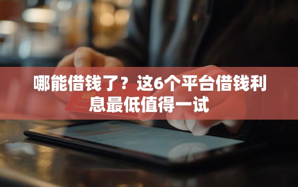 哪能借钱了？这6个平台借钱利息最低值得一试