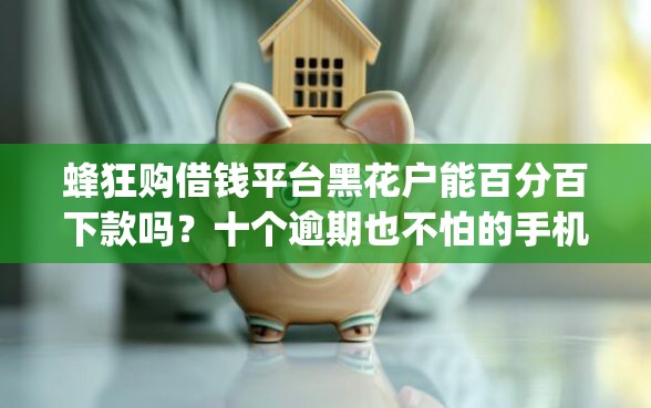 蜂狂购借钱平台黑花户能百分百下款吗？十个逾期也不怕的手机小额黑户快速贷款app