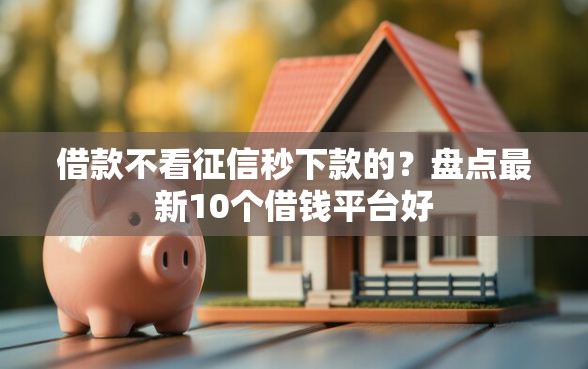 借款不看征信秒下款的？盘点最新10个借钱平台好