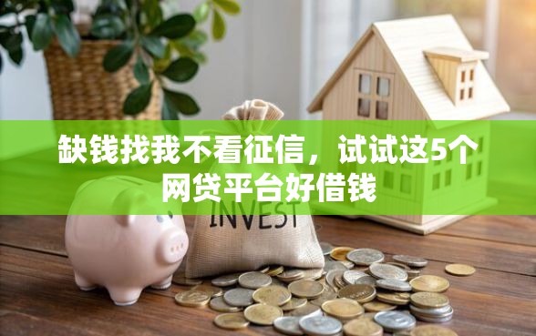 缺钱找我不看征信，试试这5个网贷平台好借钱