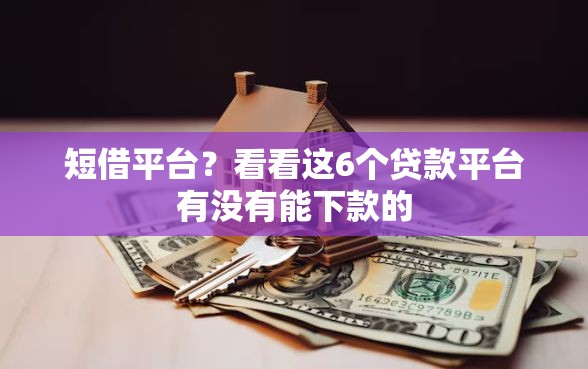 短借平台？看看这6个贷款平台有没有能下款的