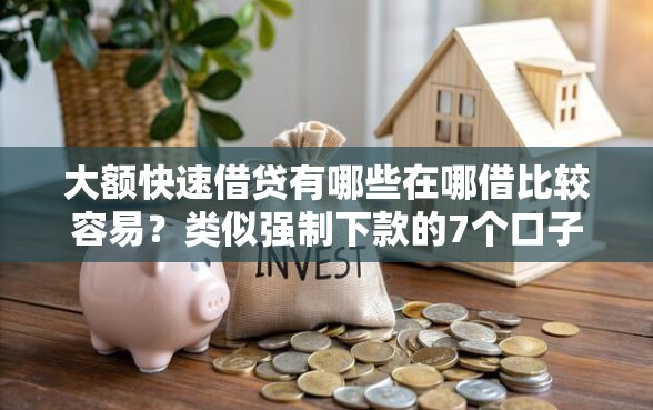 大额快速借贷有哪些在哪借比较容易？类似强制下款的7个口子参考