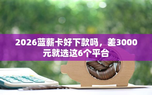 2026蓝薪卡好下款吗，差3000元就选这6个平台