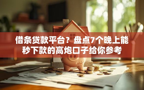 借条贷款平台？盘点7个晚上能秒下款的高炮口子给你参考