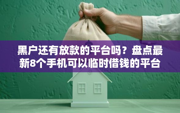 黑户还有放款的平台吗？盘点最新8个手机可以临时借钱的平台