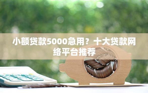 小额贷款5000急用？十大贷款网络平台推荐