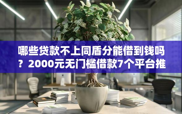 哪些贷款不上同盾分能借到钱吗？2000元无门槛借款7个平台推荐
