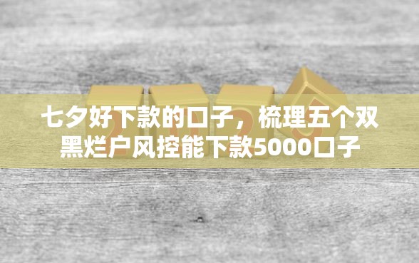 七夕好下款的口子，梳理五个双黑烂户风控能下款5000口子