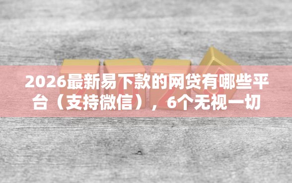 2026最新易下款的网贷有哪些平台（支持微信），6个无视一切包下款的贷款无私分享