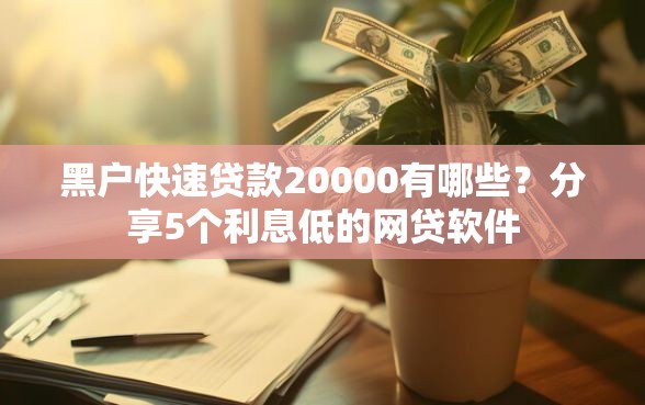 黑户快速贷款20000有哪些？分享5个利息低的网贷软件