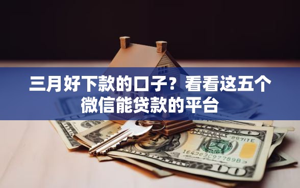 三月好下款的口子？看看这五个微信能贷款的平台