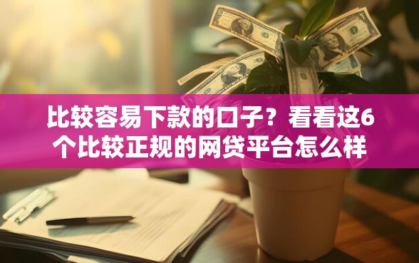 比较容易下款的口子？看看这6个比较正规的网贷平台怎么样