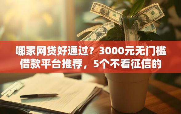 哪家网贷好通过？3000元无门槛借款平台推荐，5个不看征信的网贷平台最容易通过的盘点